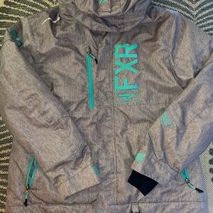 Women’s Fox Racing Teal and Gray Winter Coat Size L/XL